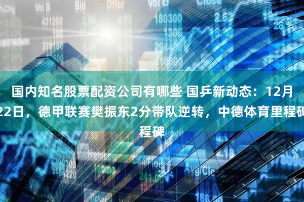 国内知名股票配资公司有哪些 国乒新动态：12月22日，德甲联赛樊振东2分带队逆转，中德体育里程碑